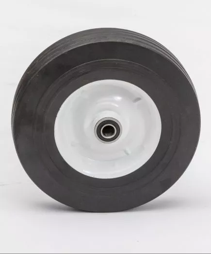 10225h 10 hard rubber wheel 102 75 ribbed 2 1 4 oc utility trundler tire