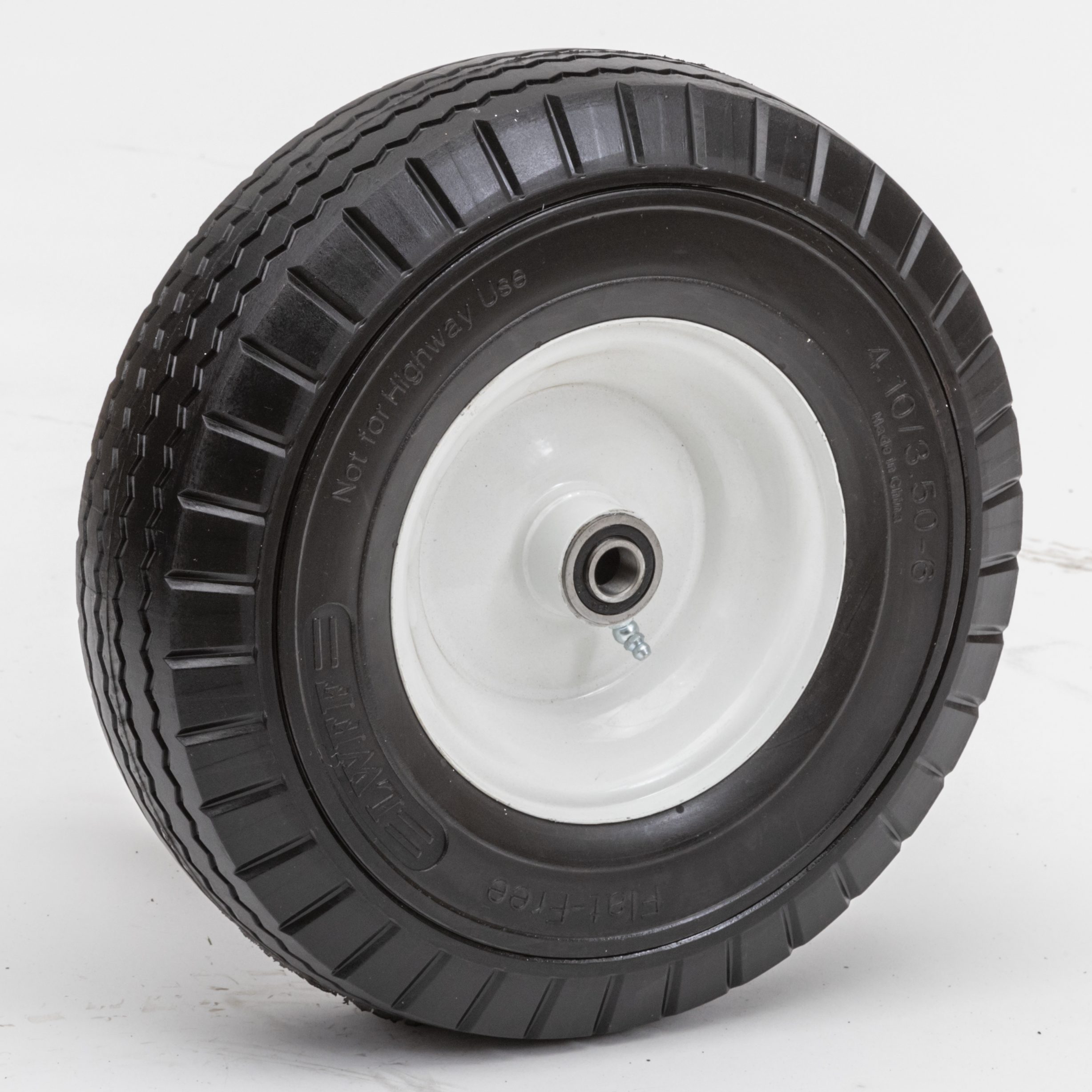 1/2 Bearings BAIVE BW 2.80/2.50-4 Solid Wheelbarrow Tire Non-Slip Flat Free Wheel with 3 Offset Hub 