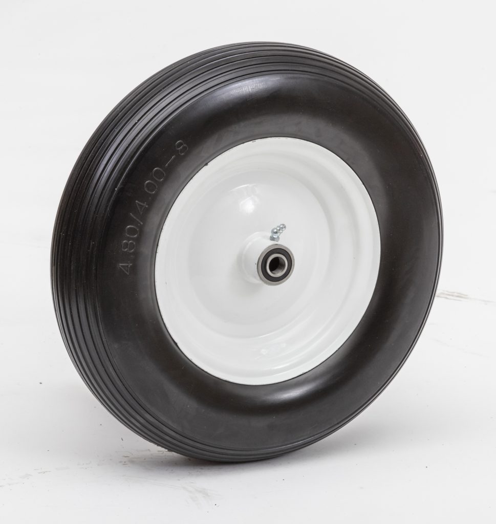 FCH Anti Flat Replacement Ribbed Wheel for Wheelbarrow 16 Inch No Flat Tire 5/8 Axle Cart Wagon 