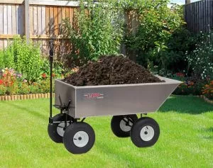garden dump cart with mulch